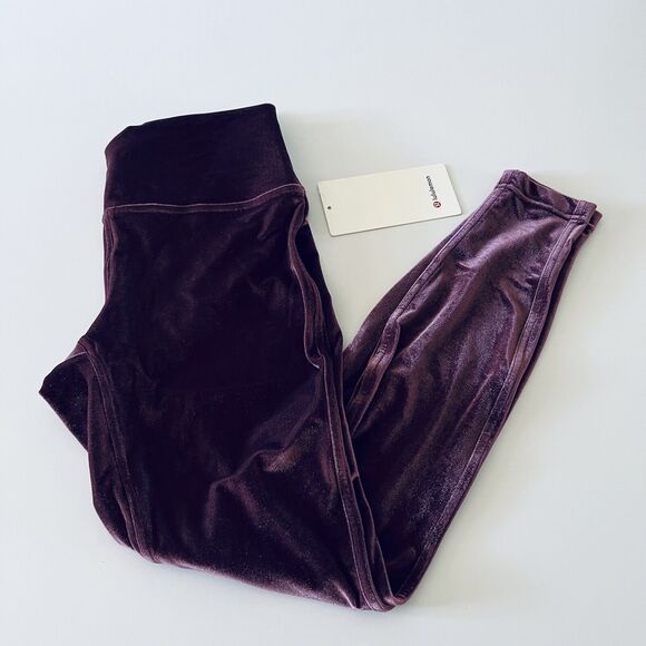 LULULEMON ATHLETICA Garnet Velvet Wunder Lounge HR Tight 28" Leggings - US 10 - Picture 3 of 8
